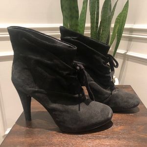 Black Bootie Heels with Laces